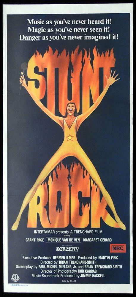 STUNT ROCK Original Daybill Movie Poster Grant Page SORCERY Monique van de Ven