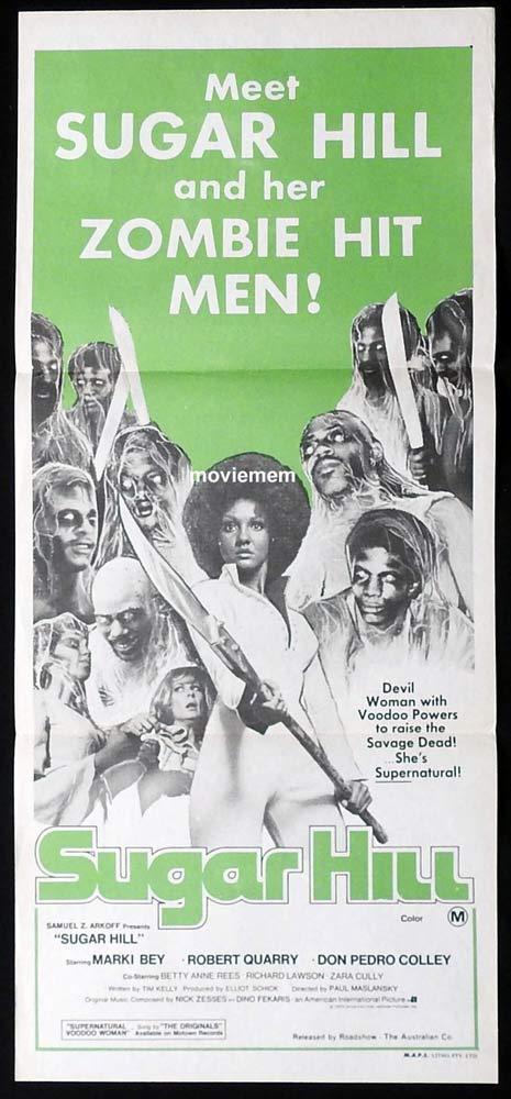 SUGAR HILL Original Daybill Movie Poster Marki Bey Zombie Hit Men
