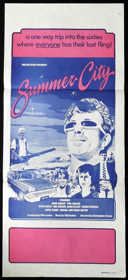 SUMMER CITY Daybill Movie Poster Mel Gibson John Jarratt Phil Avalon