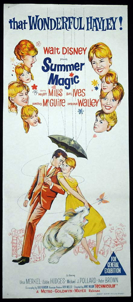 SUMMER MAGIC Original Daybill Movie Poster Hayley Mills Burl Ives