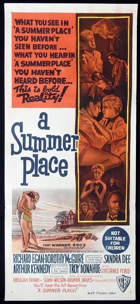 A SUMMER PLACE Original Daybill Movie Poster Dorothy McGuire Richard Egan