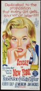 SUNDAY IN NEW YORK Original Daybill Movie Poster Jane Fonda Rod Taylor