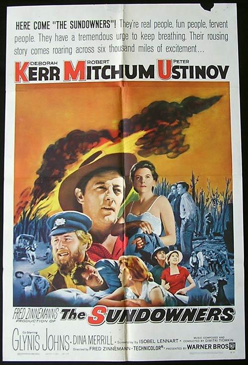 SUNDOWNERS ’60 Deborah Kerr Robert Mitchum Peter Ustinov US 1sh poster