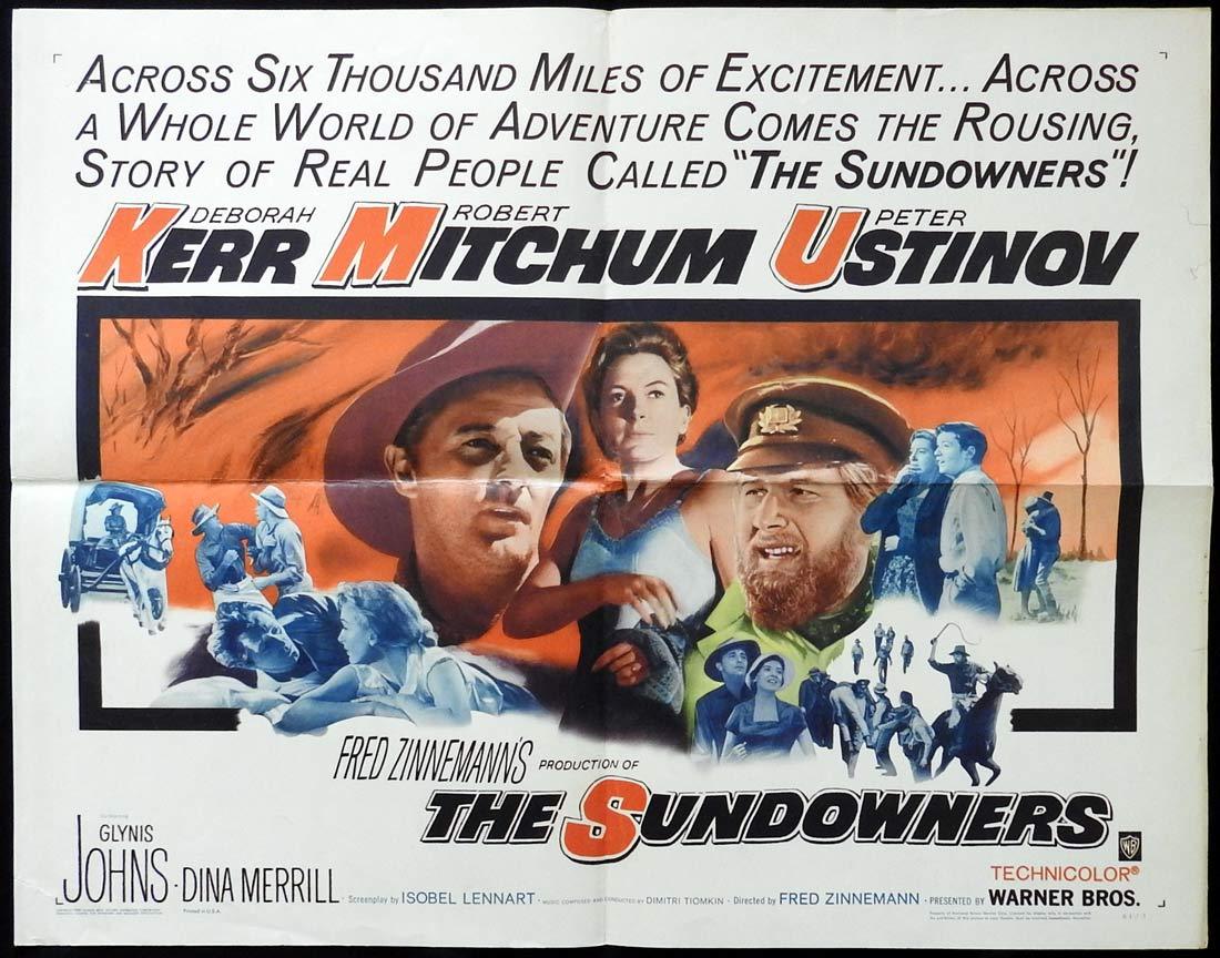 THE SUNDOWNERS Movie Poster Deborah Kerr Robert Mitchum Peter Ustinov US Half Sheet