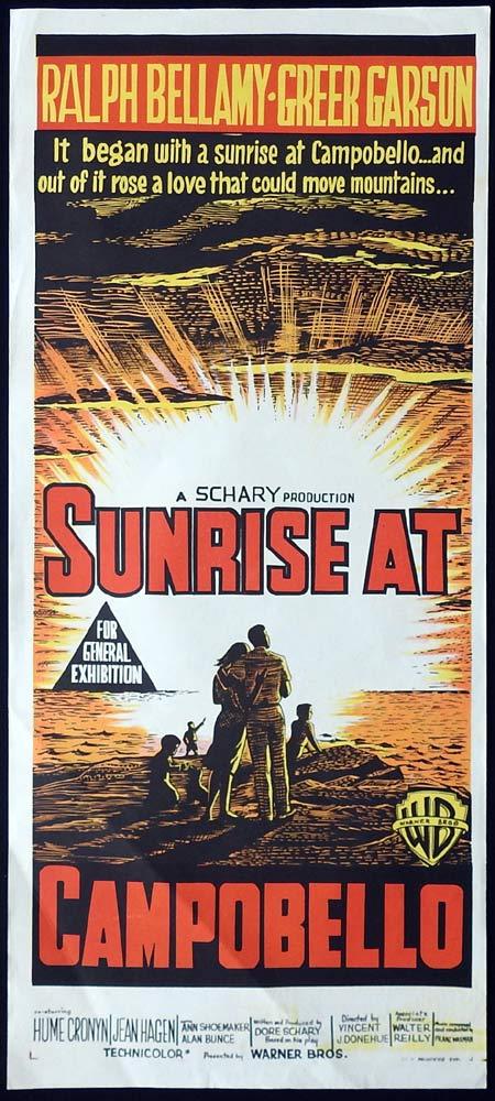 SUNRISE AT CAMPOBELLO Original Daybill Movie Poster Ralph Bellamy Greer Garson