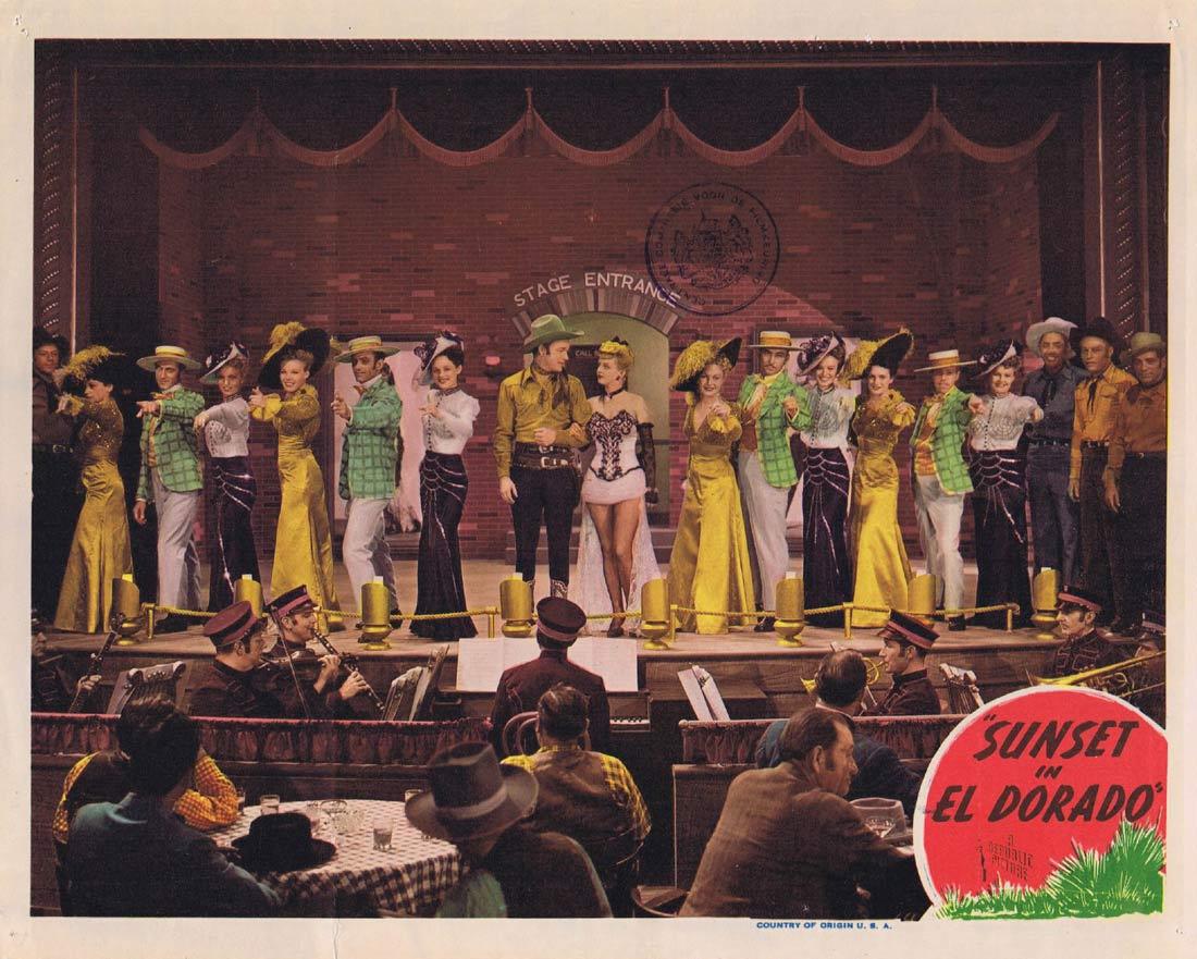 SUNSET IN EL DORADO Original Lobby Card 2 Roy Rogers Smiley Burnette Roy Rogers Dale Evans
