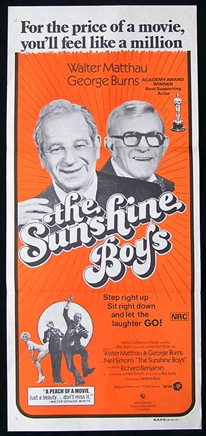 THE SUNSHINE BOYS Original Daybill Movie Poster George Burns Walter Matthau