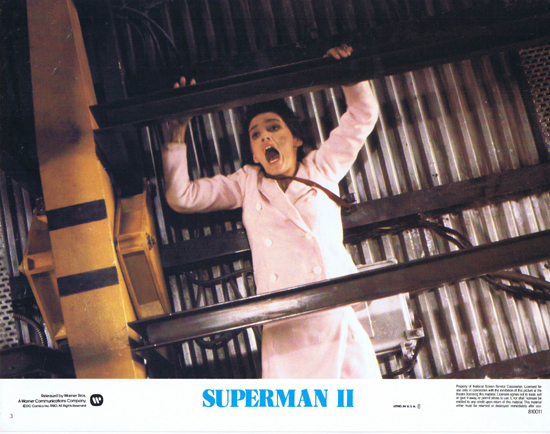 SUPERMAN II 1980 Christopher Reeve ORIGINAL US Lobby Card 3 Lois Lane in trouble