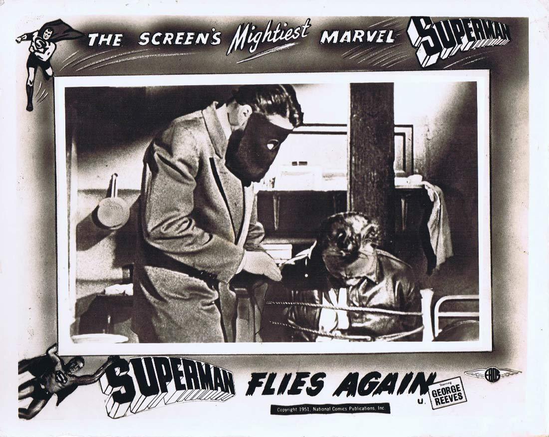 SUPERMAN FLIES AGAIN Original English Front of House Card George Reeves
