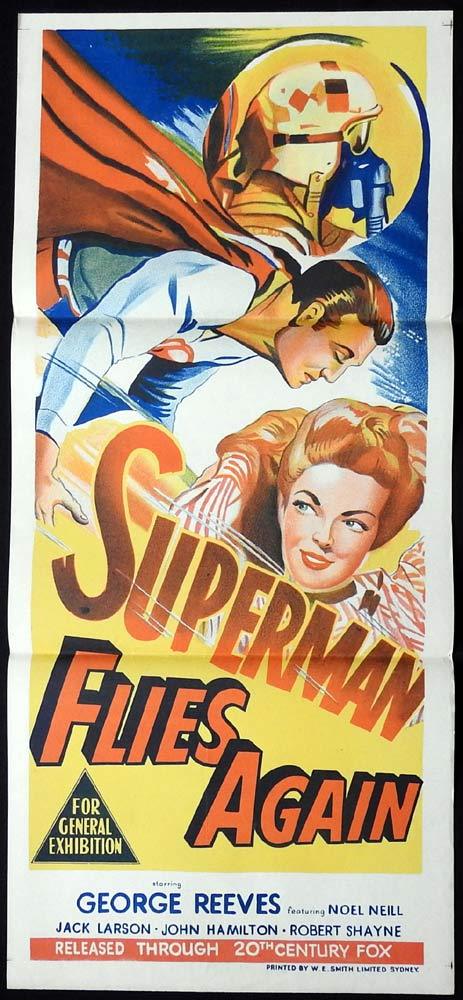 SUPERMAN FLIES AGAIN Original Daybill Movie Poster George Reeves
