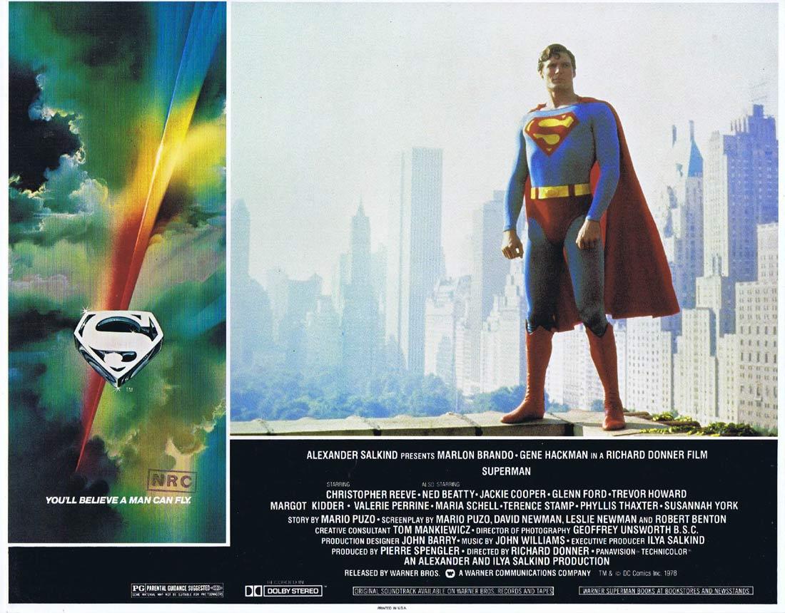 SUPERMAN Original Lobby Card 2 Christopher Reeve Margot Kidder Gene Hackman