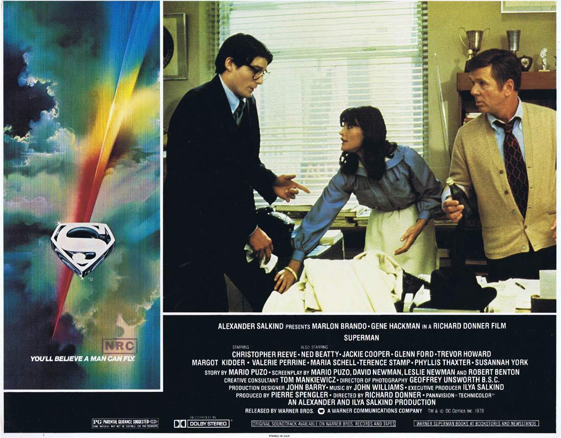 SUPERMAN Original Lobby Card 3 Christopher Reeve Margot Kidder Gene Hackman