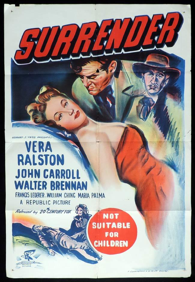 SURRENDER One Sheet Movie Poster Walter Brennan Vera Ralston