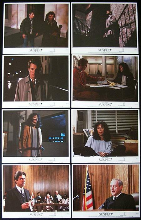 SUSPECT Lobby card Set 1987 Dennis Quaid CHER Liam Neeson