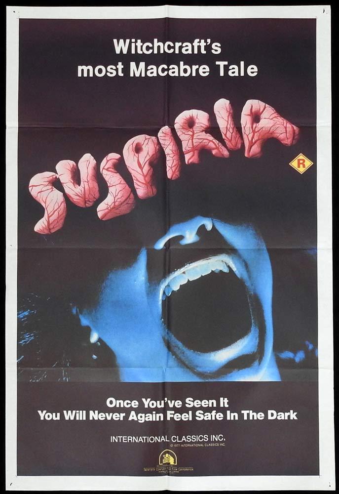 SUSPIRIA Original One sheet Movie Poster Dario Argento Jessica Harper Horror