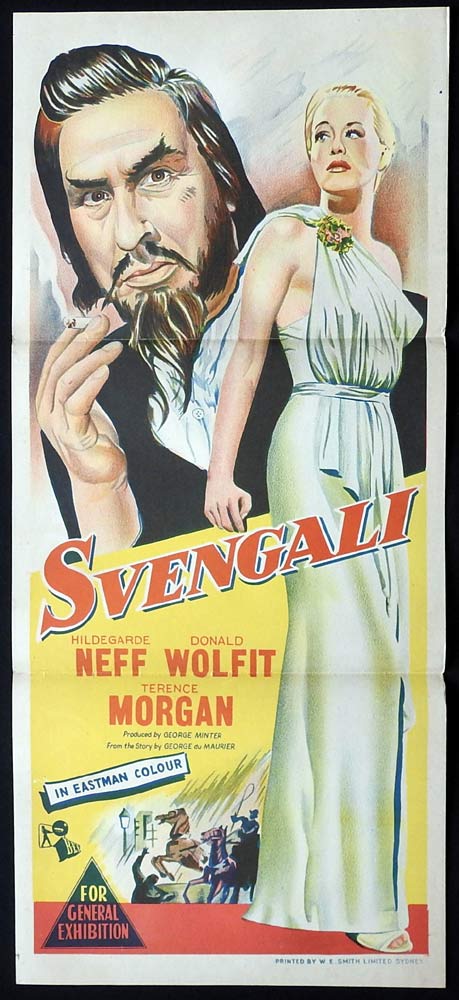 SVENGALI Original Daybill Movie Poster Donald Wolfit Hildegard Knef