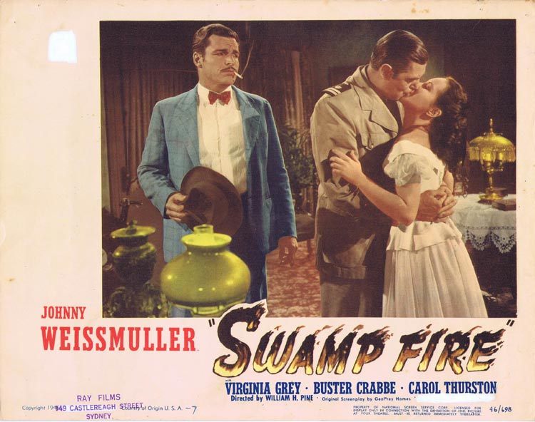 SWAMP FIRE Lobby Card 7 Johnny Weissmuller Buster Crabbe