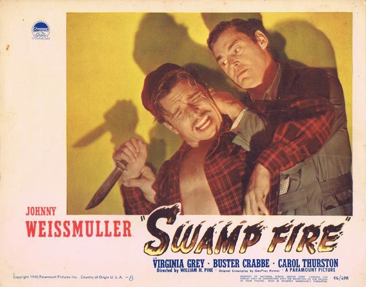 SWAMP FIRE Lobby Card 8 Johnny Weissmuller Buster Crabbe