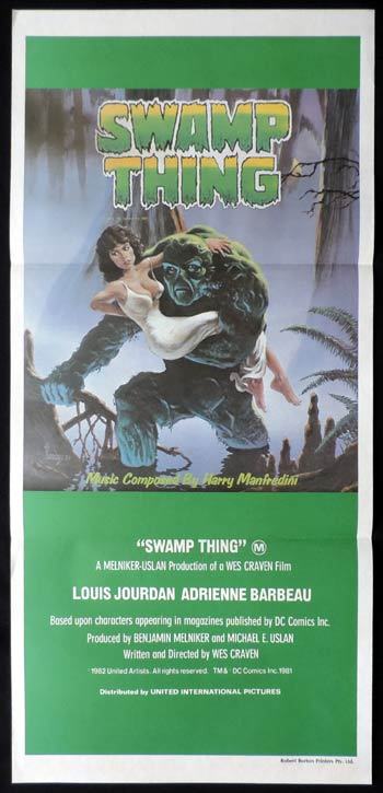 THE SWAMP THING Daybill Movie poster Louis Jourdan Wes Craven