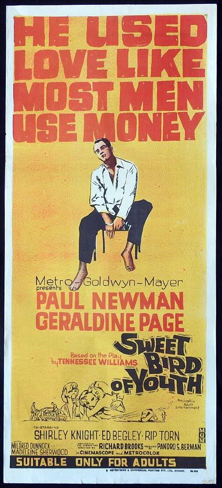 SWEET BIRD OF YOUTH Original Daybill Movie Poster Paul Newman Geraldine Page