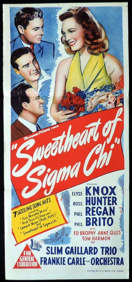 SWEETHEART OF SIGMA CHI Original Daybill Movie Poster Elyse Knox Phil Regan