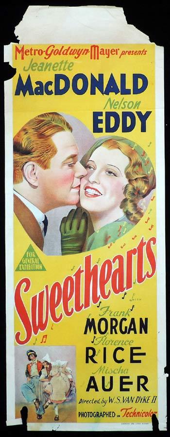 SWEETHEARTS Long Daybill Movie poster 1938 Jeanette MacDonald Nelson Eddy