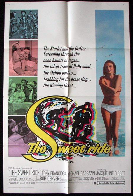 THE SWEET RIDE Original One sheet Movie poster Tony Franciosa Surfing