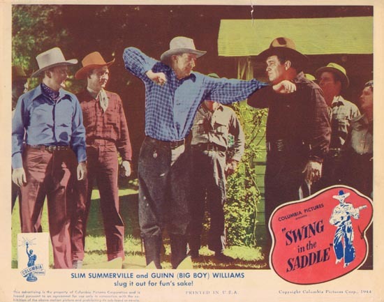 SWING IN THE SADDLE 1944 Lobby Card Slim Summerville Guinn (Big Boy) Williams