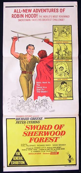 SWORD OF SHERWOOD FOREST Original Daybill Movie Poster Hammer Films Richard Greene as Robin Hood