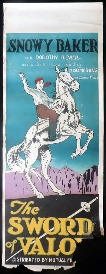 SWORD OF VALOR Long Daybill Movie poster 1924 Snowy Baker