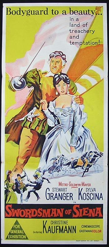 SWORDSMAN OF SIENA Movie Poster Stewart Granger 1962 Australian Daybill