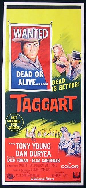TAGGART Original Daybill Movie Poster 1964 Tony Young Dan Duryea