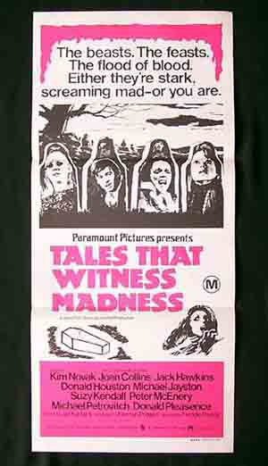 TALES THAT WITNESS MADNESS Kim Novak Joan Collins Australian Daybill Movie poster
