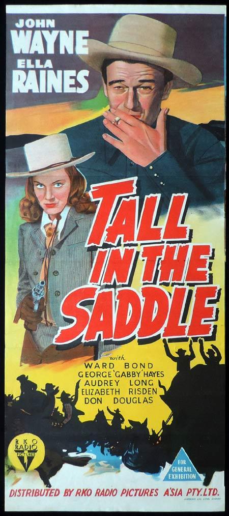 TALL IN THE SADDLE Original Daybill Movie Poster John Wayne RKO