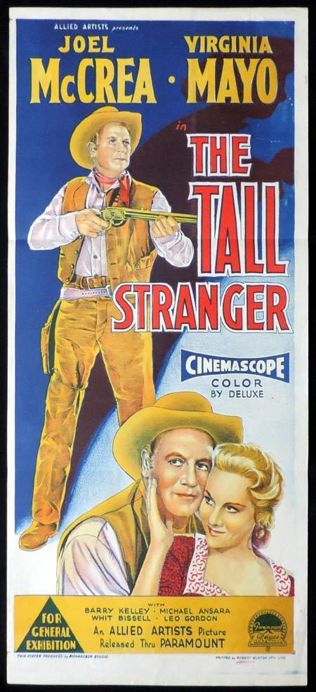 THE TALL STRANGER Original Daybill Movie Poster JOEL McCRAE Virginia Mayo Richardson Studio
