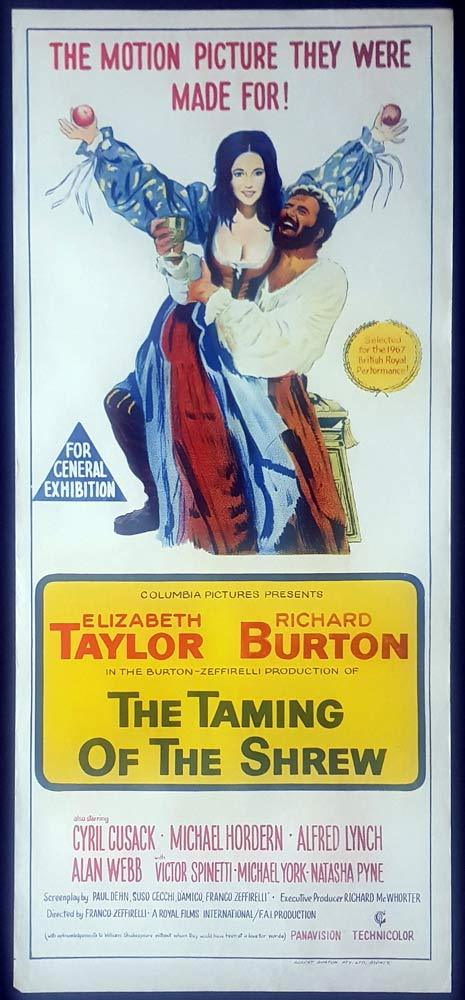 THE TAMING OF THE SHREW Original Daybill Movie Poster Elizabeth Taylor Franco Zeffirelli