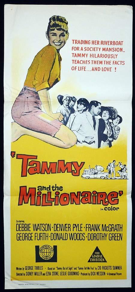 TAMMY AND THE MILLIONAIRE Debbie Watson daybill Movie Poster