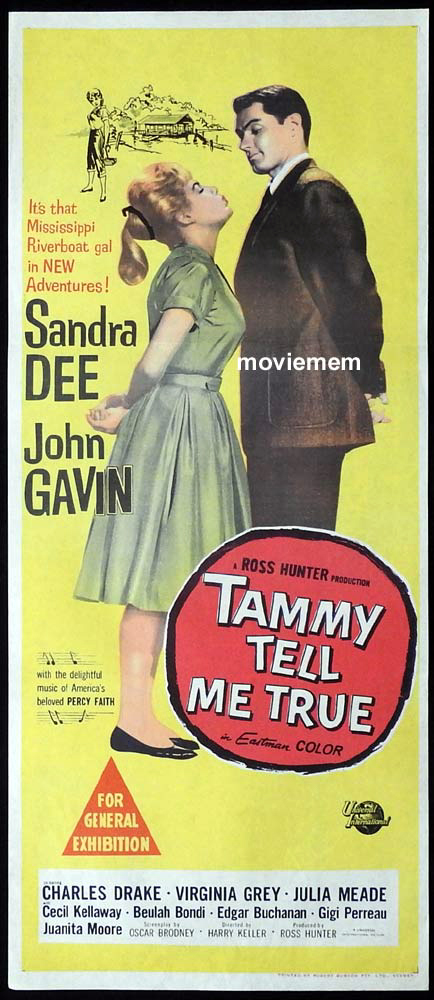 TAMMY TELL ME TRUE Original Daybill Movie Poster Sandra Dee John Gavin