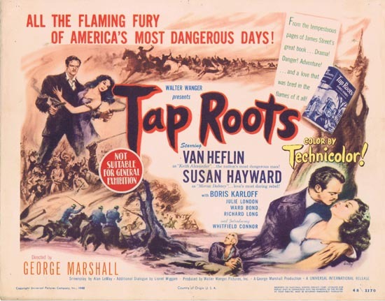 TAP ROOTS 1948 Movie Title Lobby Card Susan Hayward Van Heflin