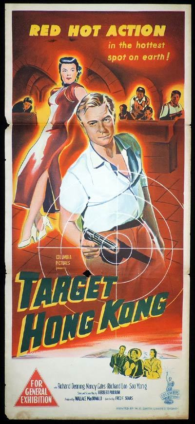 TARGET HONG KONG Daybill Movie Poster Richard Denning FILM NOIR