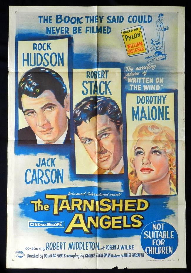 THE TARNISHED ANGELS One sheet Movie poster Rock Hudson