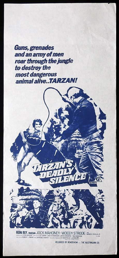 TARZAN’S DEADLY SILENCE Original Daybill Movie Poster Ron Ely Jock Mahoney