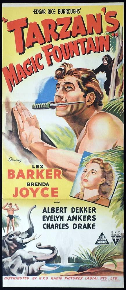 TARZAN’S MAGIC FOUNTAIN Original Daybill Movie poster Lex Barker