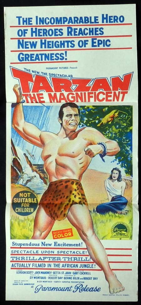 TARZAN THE MAGNIFICENT Original Daybill Movie poster Gordon Scott