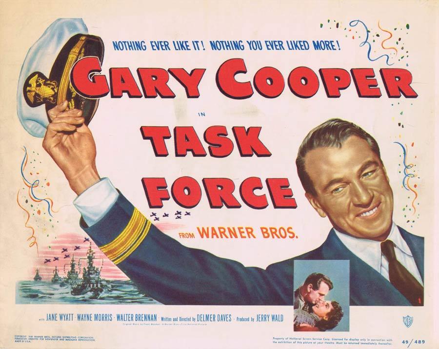 TASK FORCE Title Lobby Card Gary Cooper Jane Wyatt
