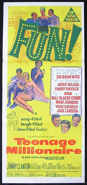 TEENAGE MILLIONAIRE Movie poster 1964 Zasu Pitts daybill