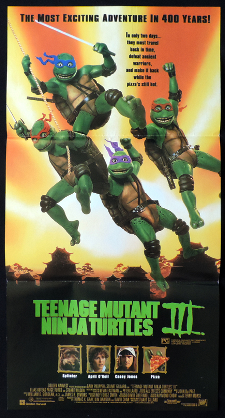 TEENAGE MUTANT NINJA TURTLES 3 ORIGINAL Daybill Movie poster