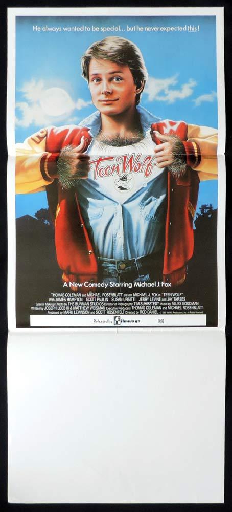 TEEN WOLF Original Daybill Movie Poster Michael J. Fox Werewolf Style A
