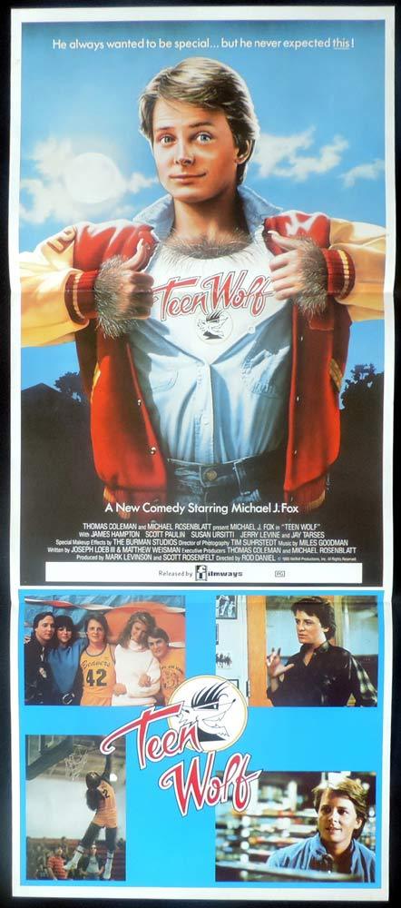 TEEN WOLF Original Daybill Movie Poster Michael J. Fox Werewolf Style B