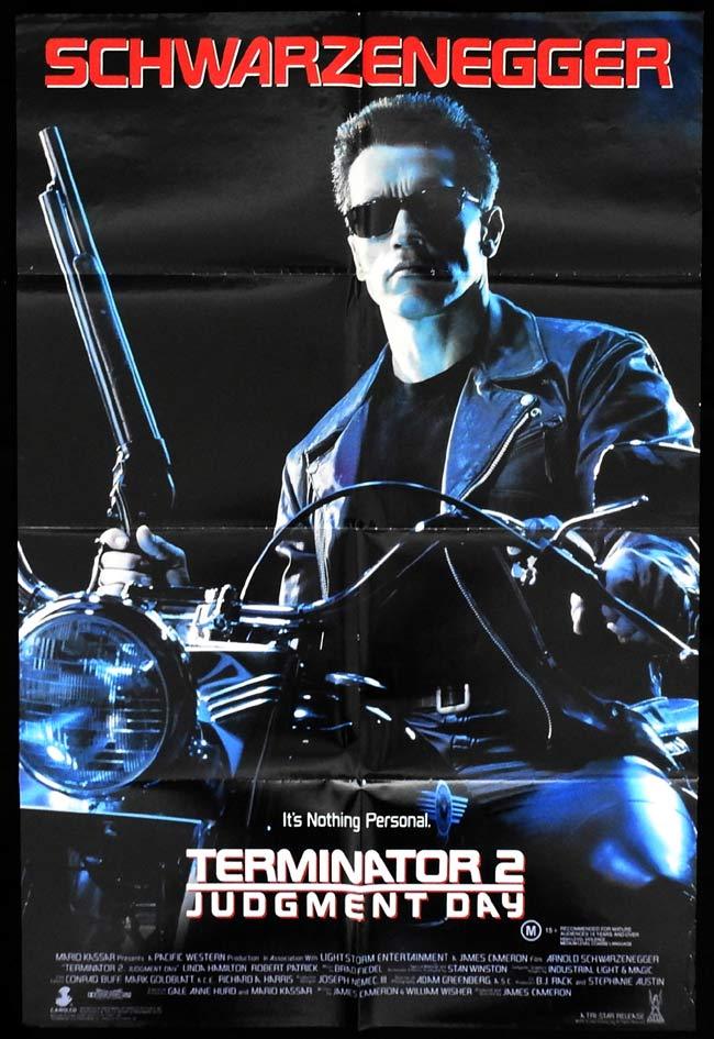 THE TERMINATOR 2 Original One sheet Movie poster Arnold Schwarzenegger